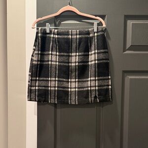 Plaid Black and White Women's Skirt